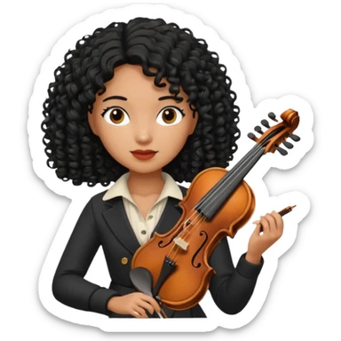 CURLY BLACK  HAIR  FEMALE VIOLINIST sticker