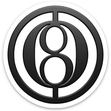 Emoji, avant-garde gothic emblem made of matte black metal, number 8 integrated into the word “FORTUNA”, luxury fashion symbol aesthetic, clean sculptural form, no glow, no neon, flat emoji style, centered, transparent backgroun sticker