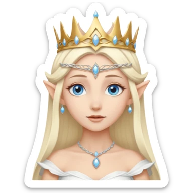A pale blue eye blonde elf queen sticker