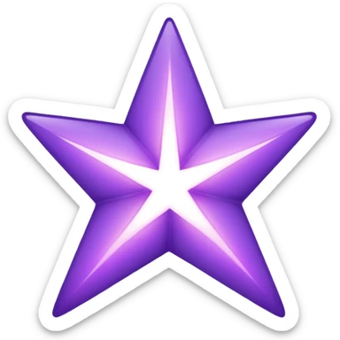 Purple void star that looks ethereal and only has four points sticker