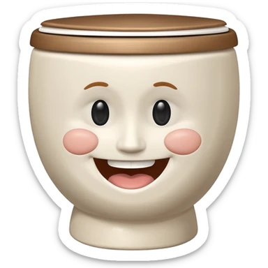  A toilet with a smiling head inside it sticker