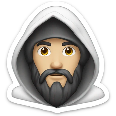 Bearded white hooded assassin sticker