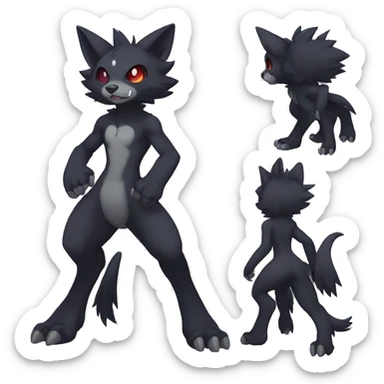 Dark FurSona Fakemon Full Body sticker