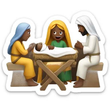 Nativity scene sticker