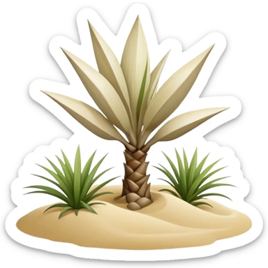 generate realistic detailed yucca in 3d style with sand  sticker
