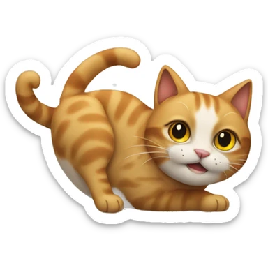 Cat on its back sticker