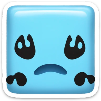 Baby blue square with a black paw print in the middle sticker