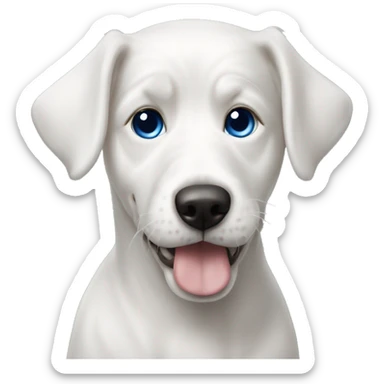 White Maltase dog with 1 blue eye  sticker