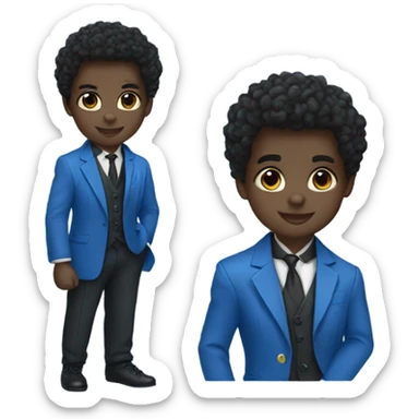Pretty black cub panther wearing a blue blazer  sticker