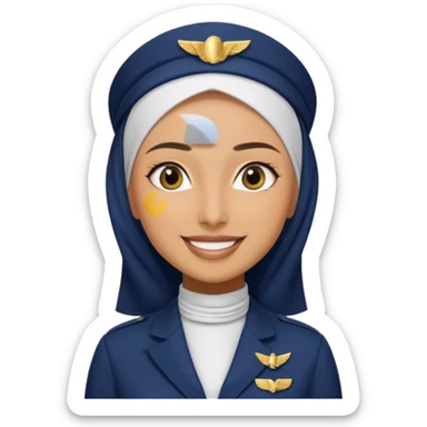 Hijabi flight attendant sticker