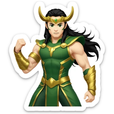 comic book style loki, whole body sticker