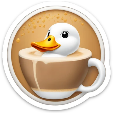 cappuchino with a duck in the foam sticker