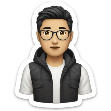 Asian male fashionista sticker