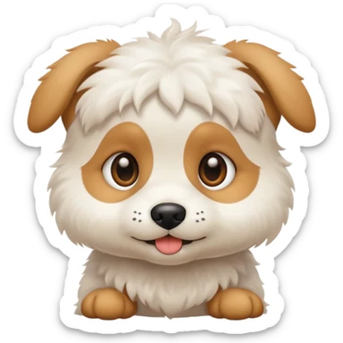 white fluffy little puppy sticker