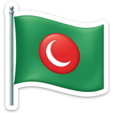 flag with a green square and a red circle sticker