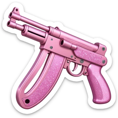 Pink glitter gun AK with bow sticker