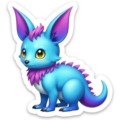 Shiny Colorful Gloomy-Colored Fionbri-creature by Falvie (full body) sticker