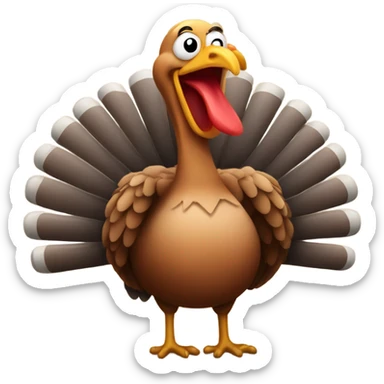 A turkey with a beer sticker