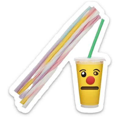 Colored Paper straw sticker
