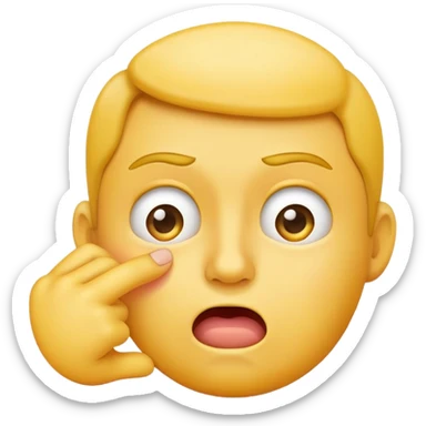 classic yellow face emoji biting a finger with subtle blush sticker