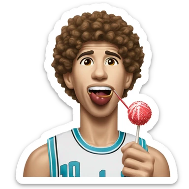 Lamelo Ball licking a lolly pop sticker