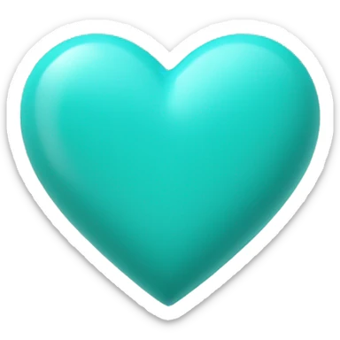 Turquoise love heart sticker