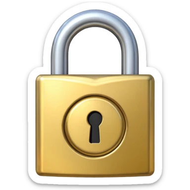 padlock emoji, open to the right, classic emoji style sticker