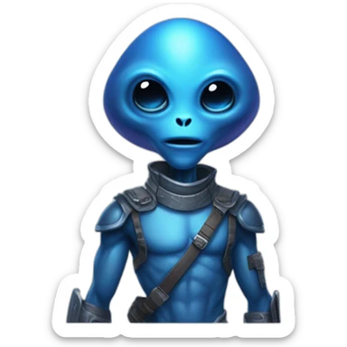 blue gay alien with rpg sticker