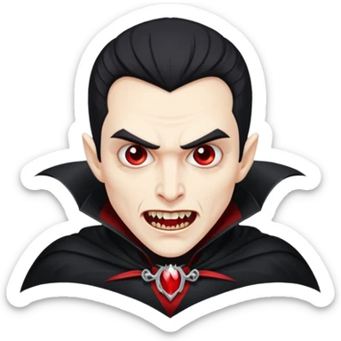 Vampire dracula – Pale figure with fangs and cape sticker