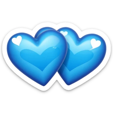 Dos coras azules pero arriba de otro pero solo 2 coras azules como este quiero pero en azul 💞 sticker