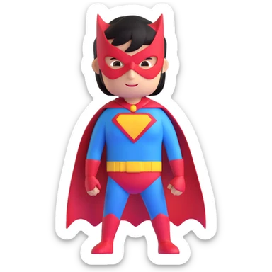 superhero with mask sticker
