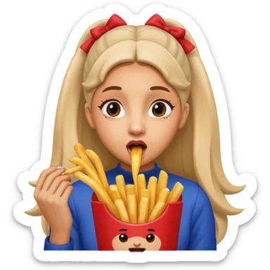 ariana grande munching fries sticker
