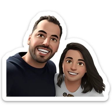 smiling boy in white shirt sticker