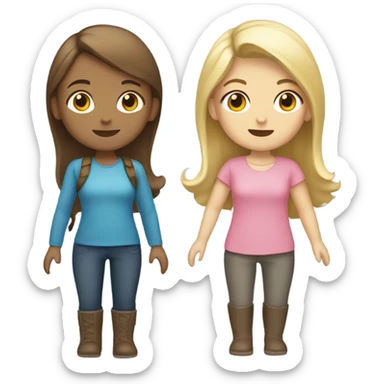 A Girl with Brown Hair and one with blond hair are Shopping sticker