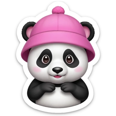 Panda avec un chapeau rose
 sticker