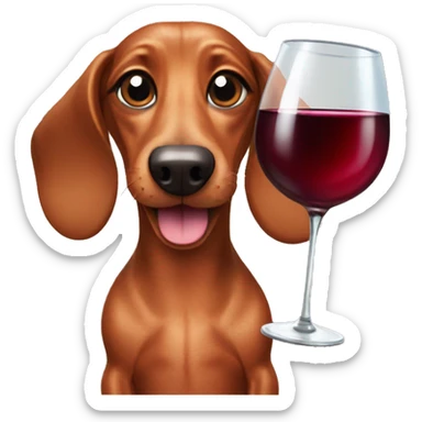 Dachshund with glass of wine sticker