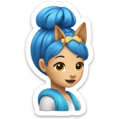 Shiba inu with blue hair girl sticker