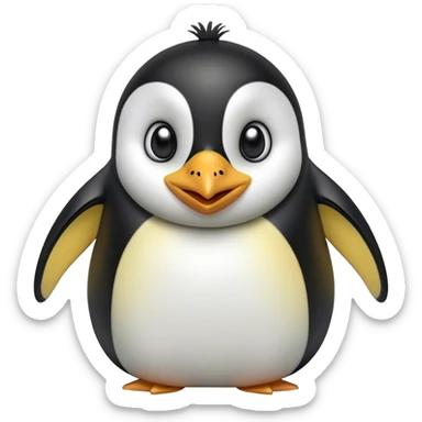 Cinematic Comical Emperor Penguin Portrait Emoji, Head tilted dramatically with an exaggeratedly shocked expression, featuring sleek, polished plumage with wide, comically expressive eyes filled with exaggerated disbelief, Simplified yet hilariously expressive features, highly detailed, glowing with a slightly sassy polar glow, high shine, dramatic yet playful, stylized with an air of cheeky arctic attitude, soft glowing outline, capturing the essence of a meme-worthy penguin that appears ready to side-eye its way into viral internet fame instantly! sticker