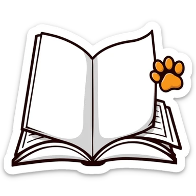 dog hand a page sticker