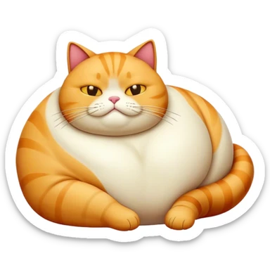 Lazy fat cat sticker
