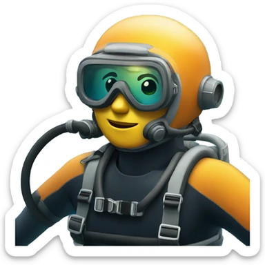 diver on a journey sticker