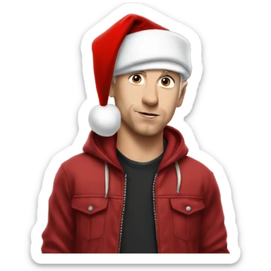 eminem with santa hat sticker
