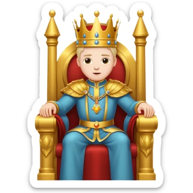 king sitting on throne sticker