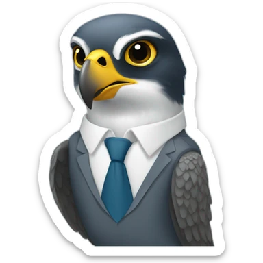 Peregrine falcon with office attire sticker