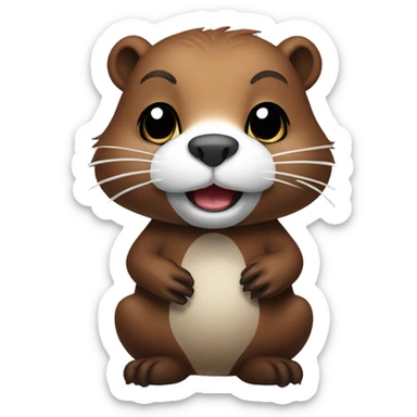 Beaver with white wing sticker
