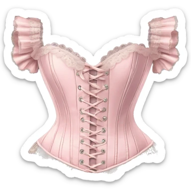 vintage rococo light pink corset with lace and frills  sticker