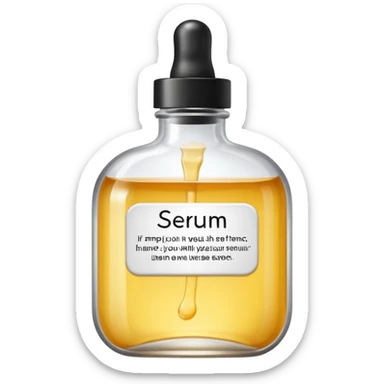 serum skincare avec ecriture sticker