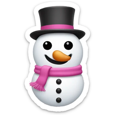 Pink snow man  sticker