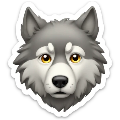 Sad wolf sticker
