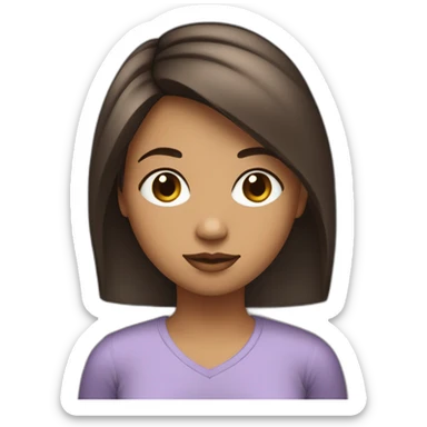 Une fille, cheveux très courts et droit brun yeux noir tache de rousseur sticker